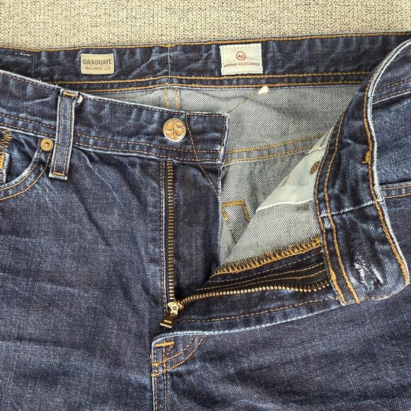 ADRIANO GOLDSCHMIED AG MENS BLUE THE GRADUATE TAILORED LEG JEANS SIZE 32R - Picture 3 of 13